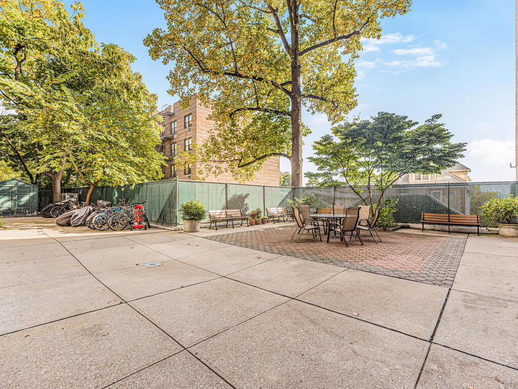 Private outdoor patio for residents